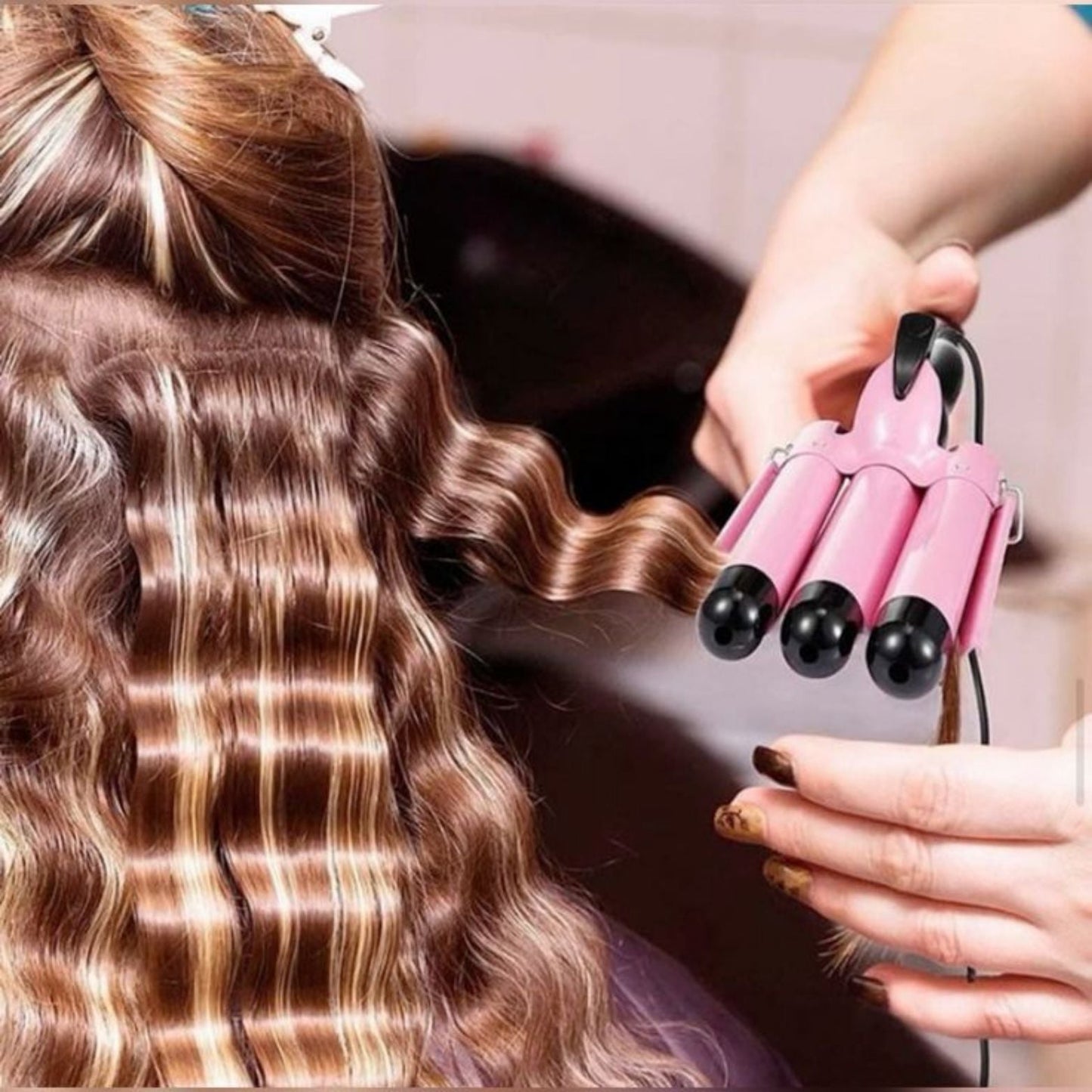 Fer à Boucler Premium – Boucles Parfaites, Résultat Salon