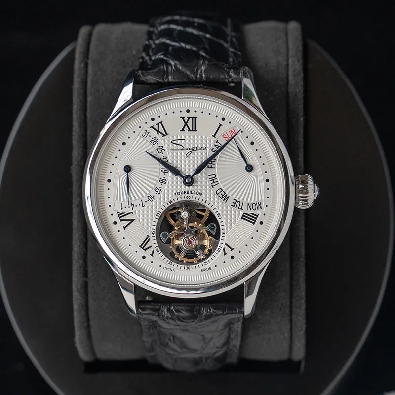 SUGESS ST8004 – Tourbillon Mécanique Prestige (Édition Cuir Crocodile)