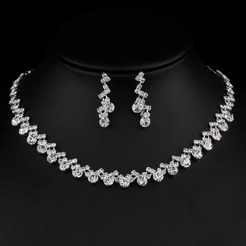 Parure Bijoux Cristal BLIJERY – Collier & Boucles Élégantes (Plusieurs Styles au Choix)