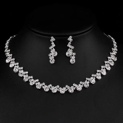 Parure Bijoux Cristal BLIJERY – Collier & Boucles Élégantes (Plusieurs Styles au Choix)