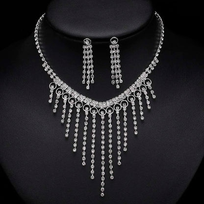 Parure Bijoux Cristal BLIJERY – Collier & Boucles Élégantes (Plusieurs Styles au Choix)