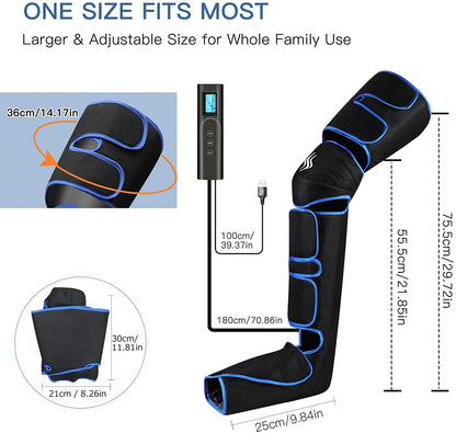 Massage Jambes 360° avec Chauffe Genoux – Sans Fil & Compression Intelligente