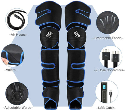 Massage Jambes 360° avec Chauffe Genoux – Sans Fil & Compression Intelligente