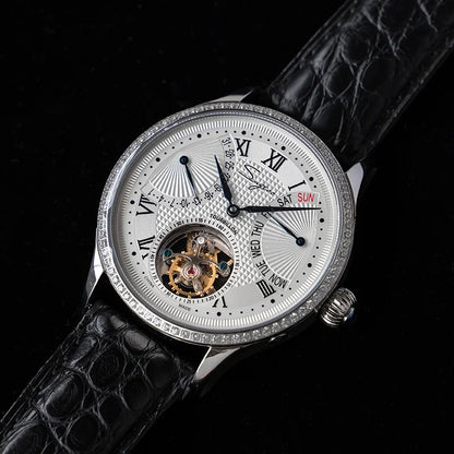 SUGESS ST8004 – Tourbillon Mécanique Prestige (Édition Cuir Crocodile)