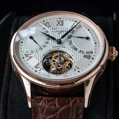 SUGESS ST8004 – Tourbillon Mécanique Prestige (Édition Cuir Crocodile)