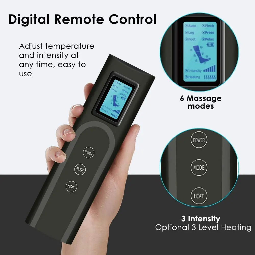 Massage Jambes 360° avec Chauffe Genoux – Sans Fil & Compression Intelligente