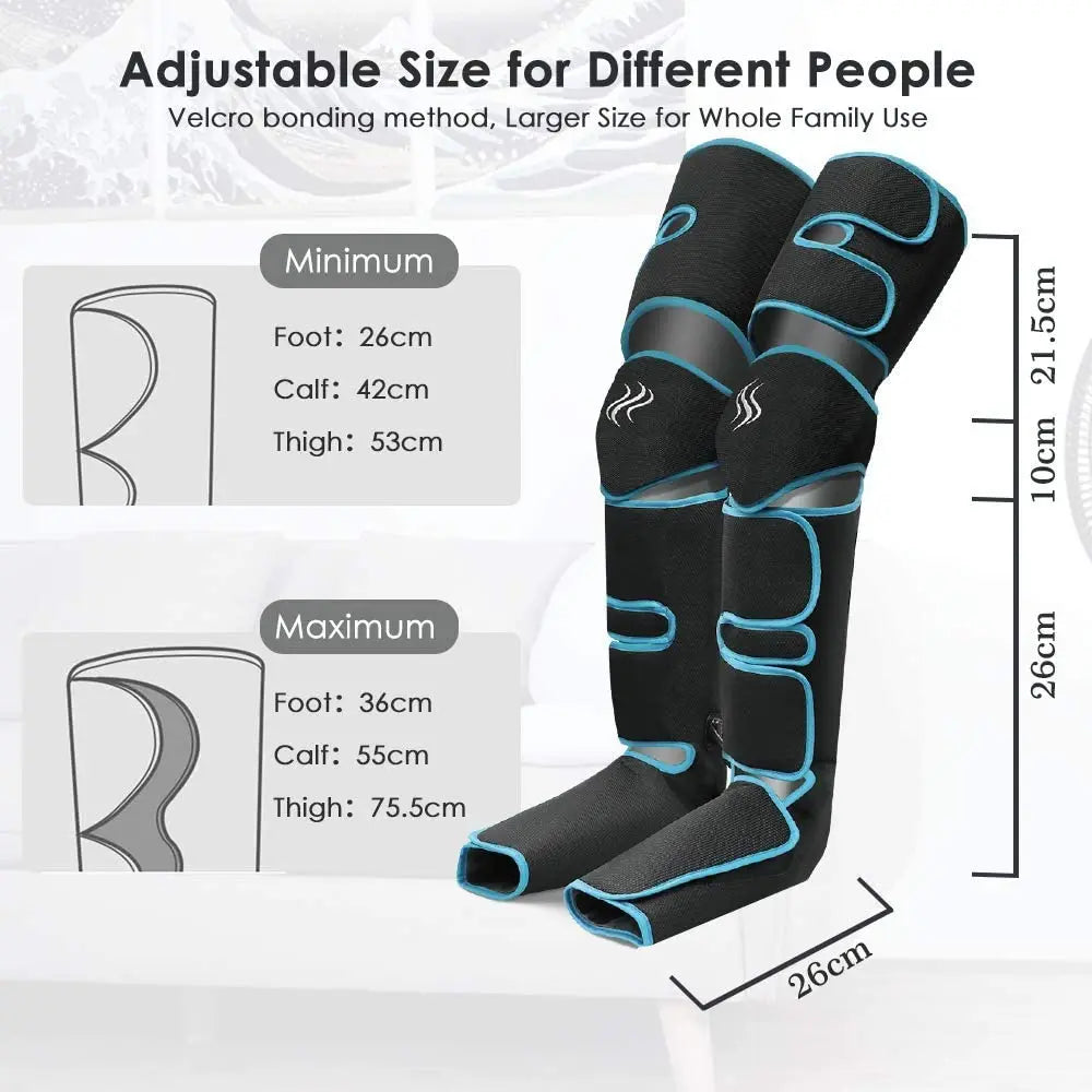 Massage Jambes 360° avec Chauffe Genoux – Sans Fil & Compression Intelligente