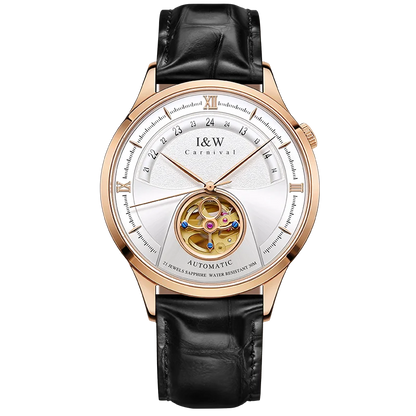I&W MIYOTA – Tourbillon Bleu Prestige (Édition Saphir & Cuir Italien)