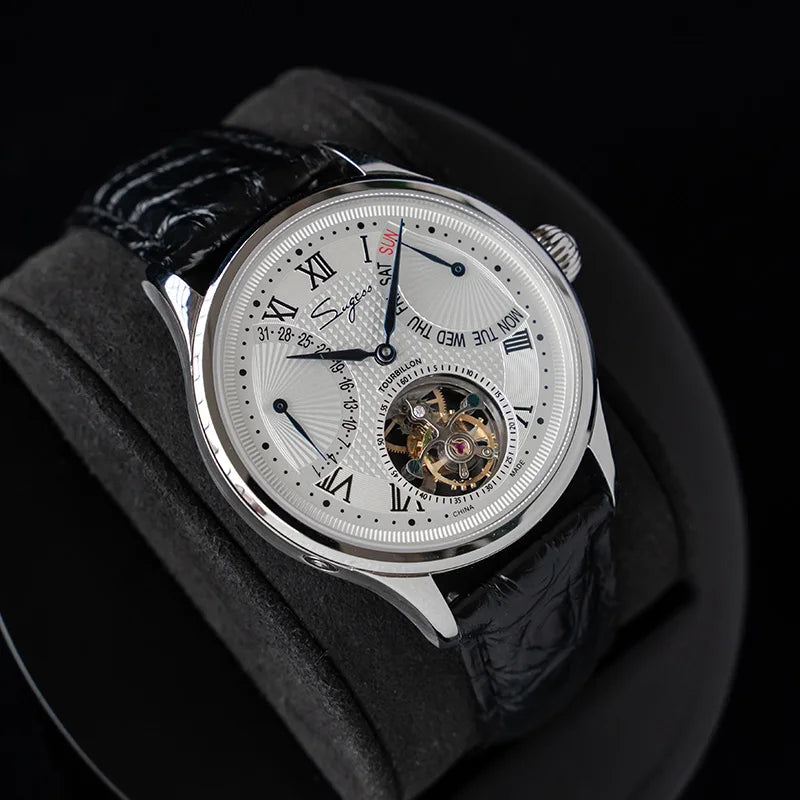 SUGESS ST8004 – Tourbillon Mécanique Prestige (Édition Cuir Crocodile)