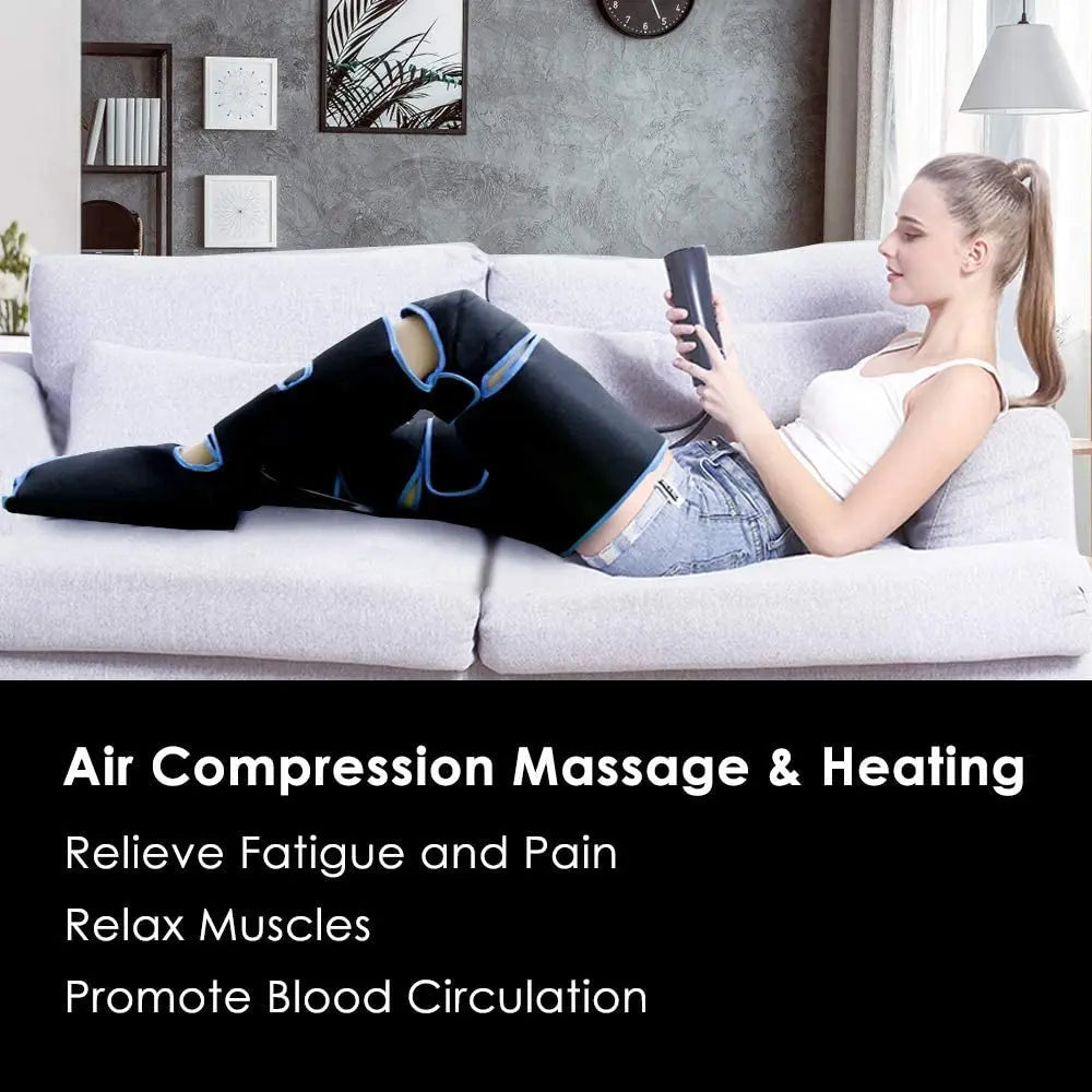 Massage Jambes 360° avec Chauffe Genoux – Sans Fil & Compression Intelligente
