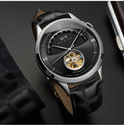 I&W MIYOTA – Tourbillon Bleu Prestige (Édition Saphir & Cuir Italien)