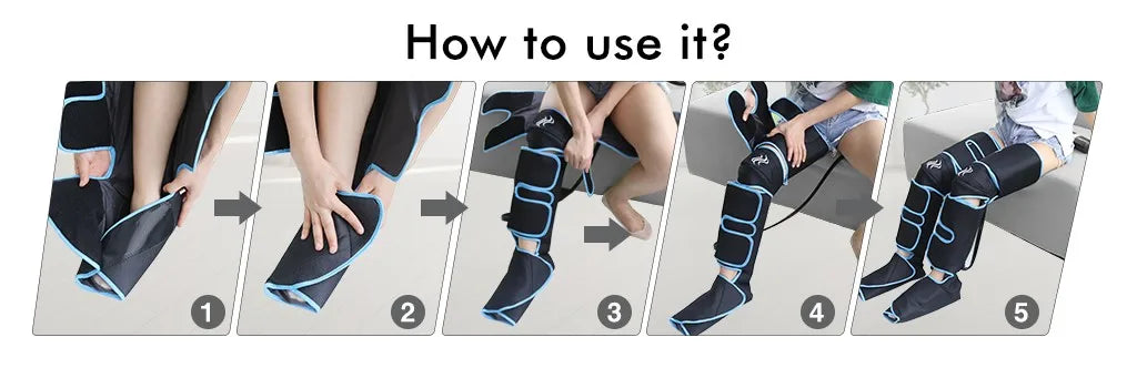 Massage Jambes 360° avec Chauffe Genoux – Sans Fil & Compression Intelligente
