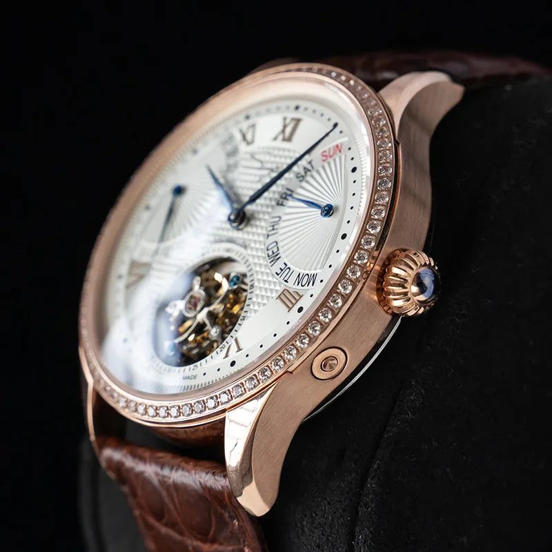 SUGESS ST8004 – Tourbillon Mécanique Prestige (Édition Cuir Crocodile)