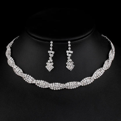Parure Bijoux Cristal BLIJERY – Collier & Boucles Élégantes (Plusieurs Styles au Choix)