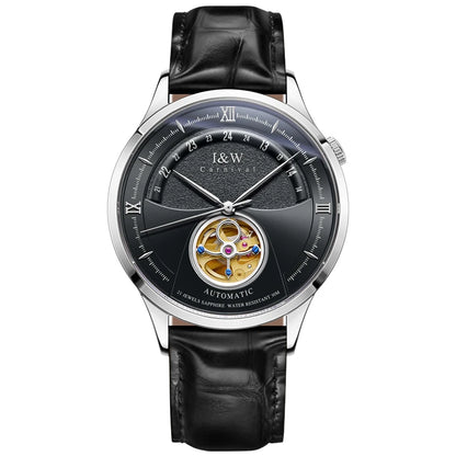 I&W MIYOTA – Tourbillon Bleu Prestige (Édition Saphir & Cuir Italien)