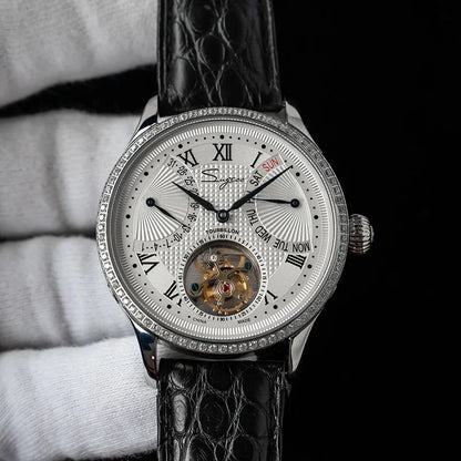 SUGESS ST8004 – Tourbillon Mécanique Prestige (Édition Cuir Crocodile)