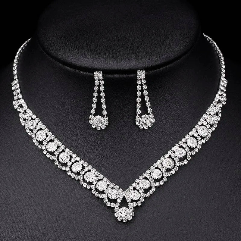 Parure Bijoux Cristal BLIJERY – Collier & Boucles Élégantes (Plusieurs Styles au Choix)