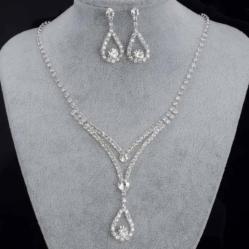 Parure Bijoux Cristal BLIJERY – Collier & Boucles Élégantes (Plusieurs Styles au Choix)