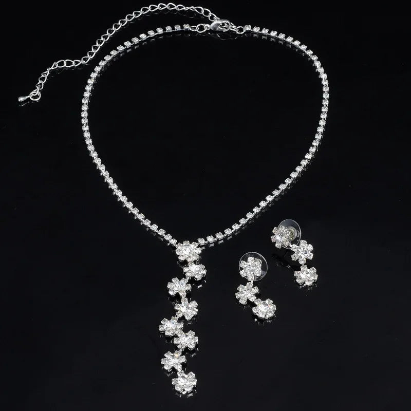 Parure Bijoux Cristal BLIJERY – Collier & Boucles Élégantes (Plusieurs Styles au Choix)