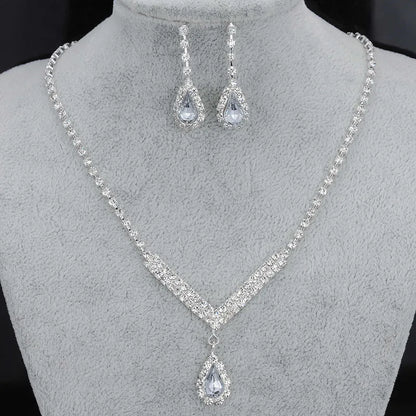 Parure Bijoux Cristal BLIJERY – Collier & Boucles Élégantes (Plusieurs Styles au Choix)