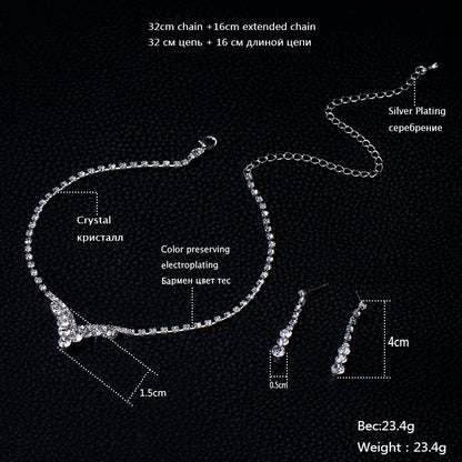 Parure Bijoux Cristal BLIJERY – Collier & Boucles Élégantes (Plusieurs Styles au Choix)