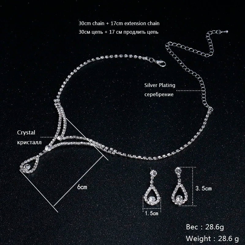 Parure Bijoux Cristal BLIJERY – Collier & Boucles Élégantes (Plusieurs Styles au Choix)