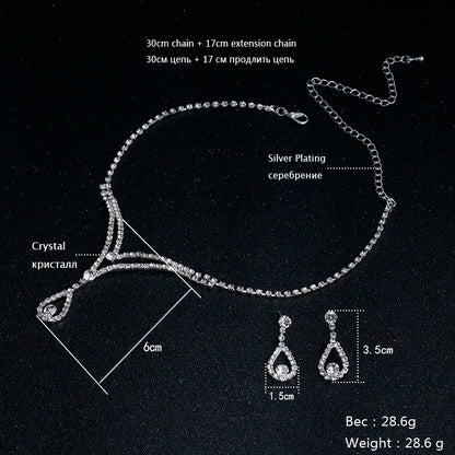 Parure Bijoux Cristal BLIJERY – Collier & Boucles Élégantes (Plusieurs Styles au Choix)