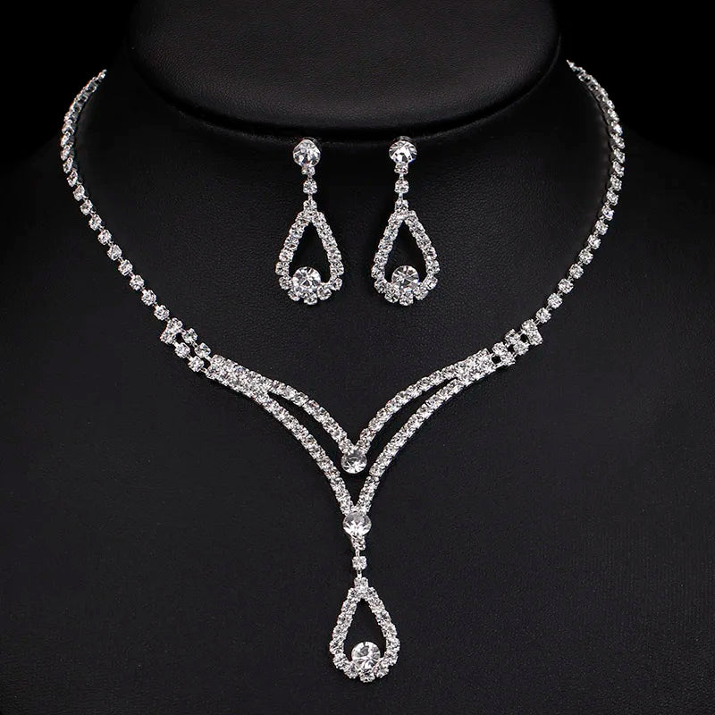 Parure Bijoux Cristal BLIJERY – Collier & Boucles Élégantes (Plusieurs Styles au Choix)
