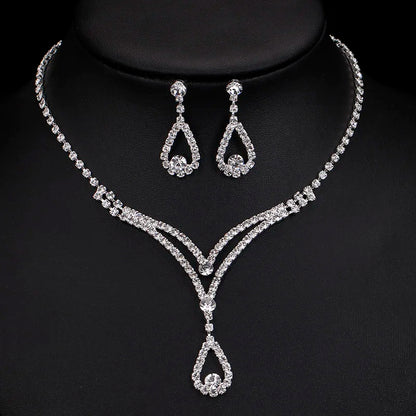 Parure Bijoux Cristal BLIJERY – Collier & Boucles Élégantes (Plusieurs Styles au Choix)