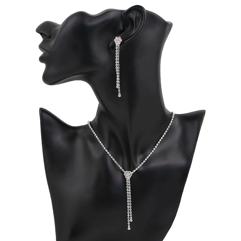 Parure Bijoux Cristal BLIJERY – Collier & Boucles Élégantes (Plusieurs Styles au Choix)