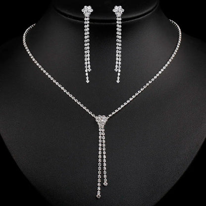 Parure Bijoux Cristal BLIJERY – Collier & Boucles Élégantes (Plusieurs Styles au Choix)