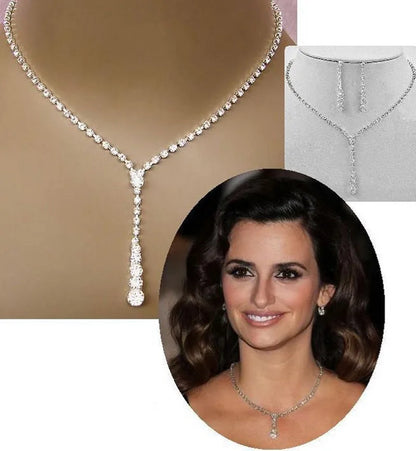 Parure Bijoux Cristal BLIJERY – Collier & Boucles Élégantes (Plusieurs Styles au Choix)