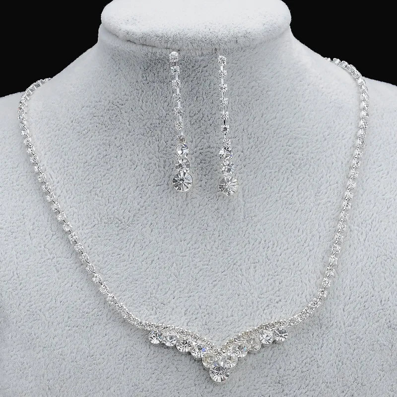 Parure Bijoux Cristal BLIJERY – Collier & Boucles Élégantes (Plusieurs Styles au Choix)