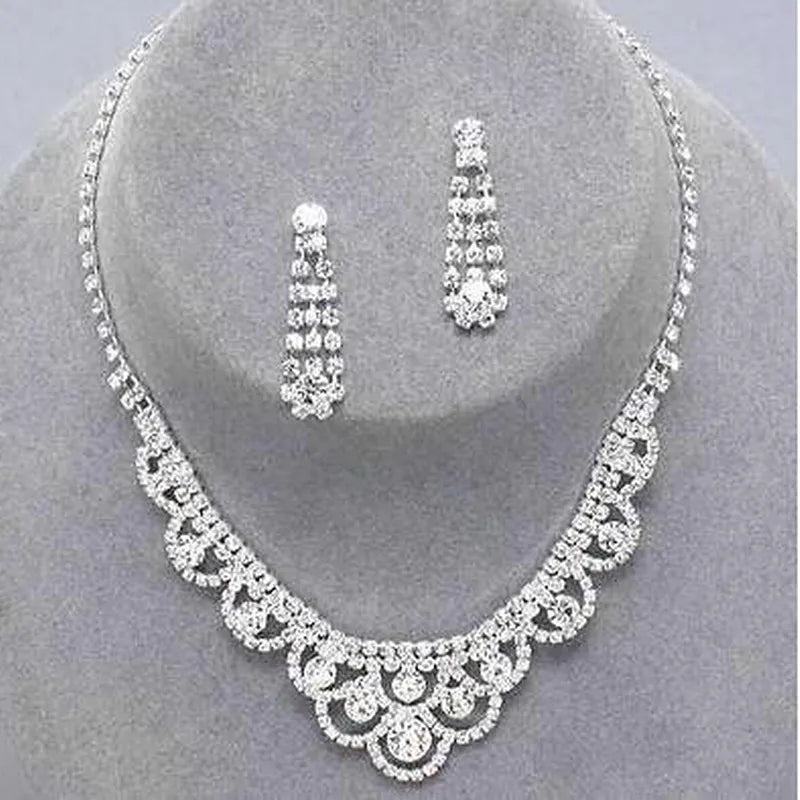 Parure Bijoux Cristal BLIJERY – Collier & Boucles Élégantes (Plusieurs Styles au Choix)
