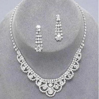 Parure Bijoux Cristal BLIJERY – Collier & Boucles Élégantes (Plusieurs Styles au Choix)