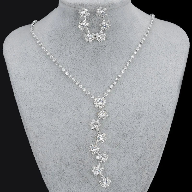 Parure Bijoux Cristal BLIJERY – Collier & Boucles Élégantes (Plusieurs Styles au Choix)