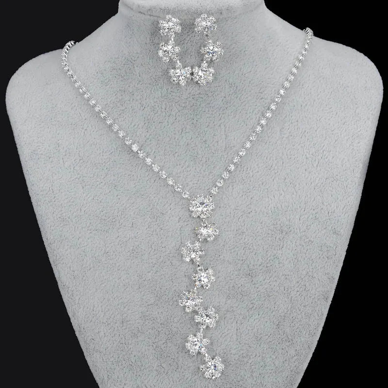 Parure Bijoux Cristal BLIJERY – Collier & Boucles Élégantes (Plusieurs Styles au Choix)