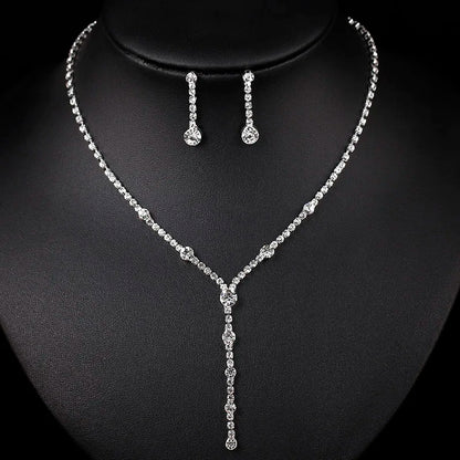 Parure Bijoux Cristal BLIJERY – Collier & Boucles Élégantes (Plusieurs Styles au Choix)