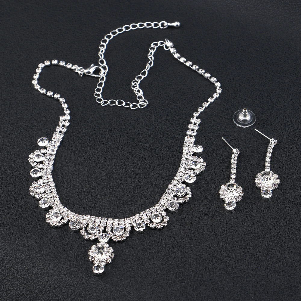 Parure Bijoux Cristal BLIJERY – Collier & Boucles Élégantes (Plusieurs Styles au Choix)