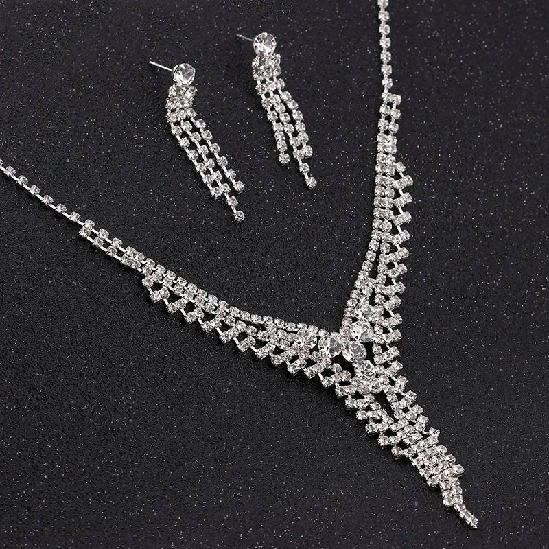 Parure Bijoux Cristal BLIJERY – Collier & Boucles Élégantes (Plusieurs Styles au Choix)