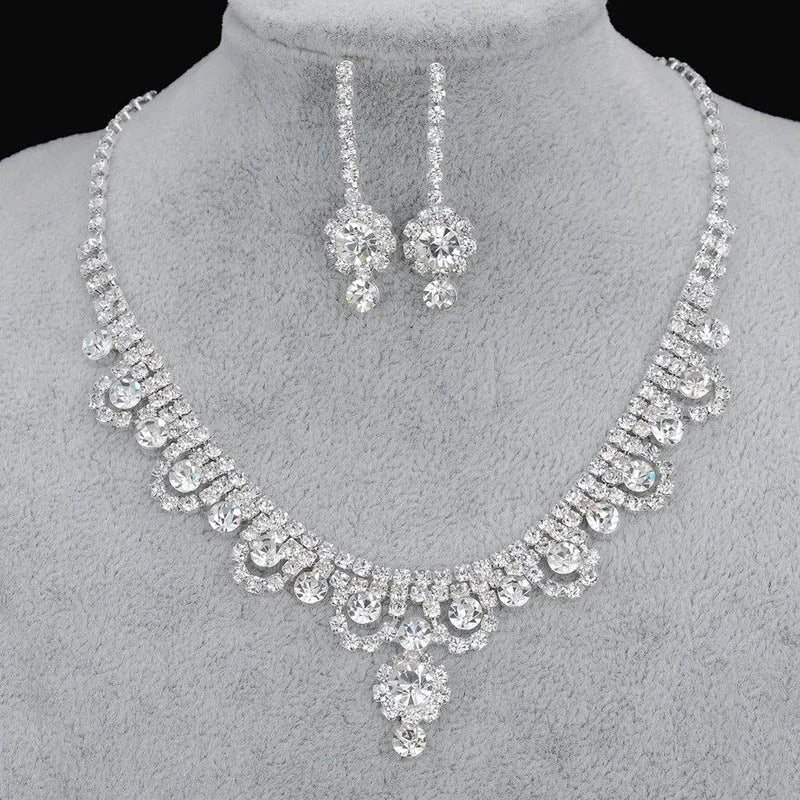 Parure Bijoux Cristal BLIJERY – Collier & Boucles Élégantes (Plusieurs Styles au Choix)