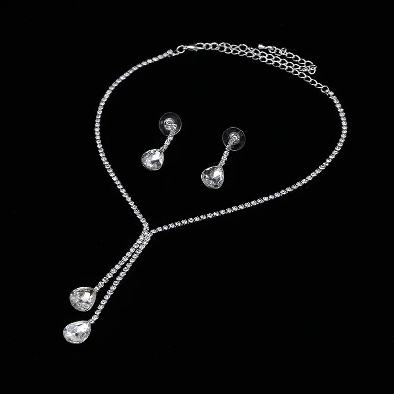 Parure Bijoux Cristal BLIJERY – Collier & Boucles Élégantes (Plusieurs Styles au Choix)