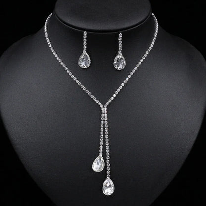 Parure Bijoux Cristal BLIJERY – Collier & Boucles Élégantes (Plusieurs Styles au Choix)