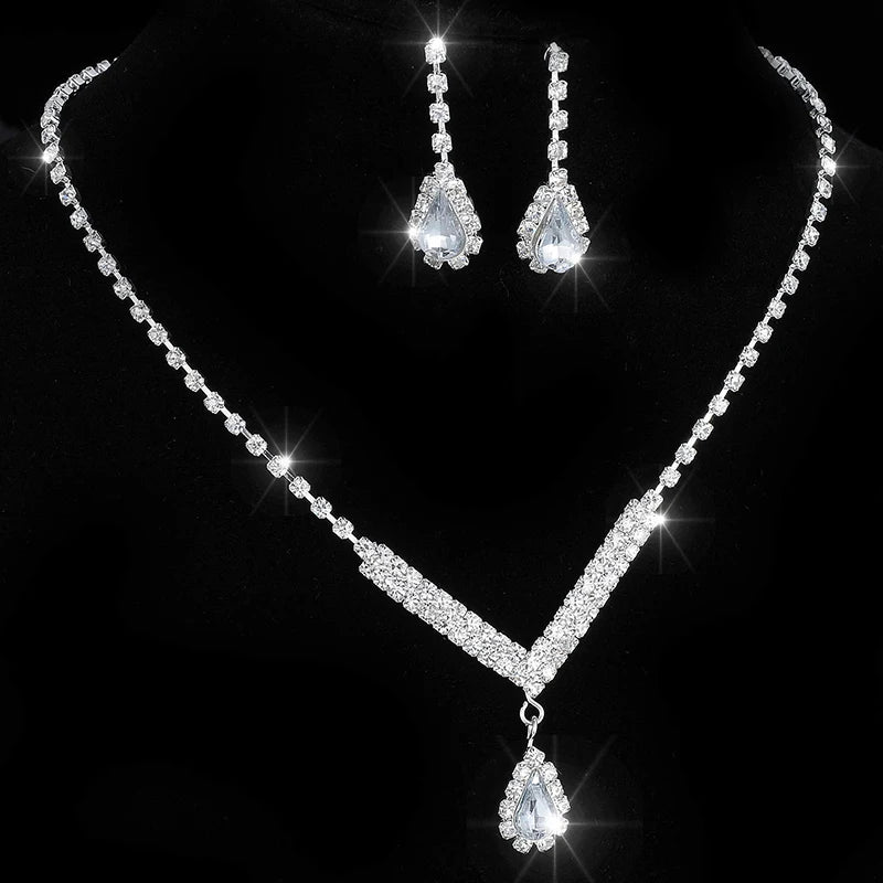 Parure Bijoux Cristal BLIJERY – Collier & Boucles Élégantes (Plusieurs Styles au Choix)