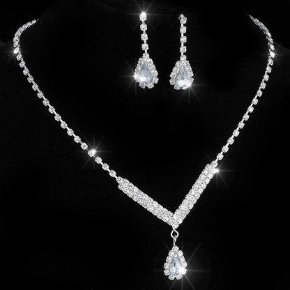 Parure Bijoux Cristal BLIJERY – Collier & Boucles Élégantes (Plusieurs Styles au Choix)