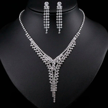 Parure Bijoux Cristal BLIJERY – Collier & Boucles Élégantes (Plusieurs Styles au Choix)