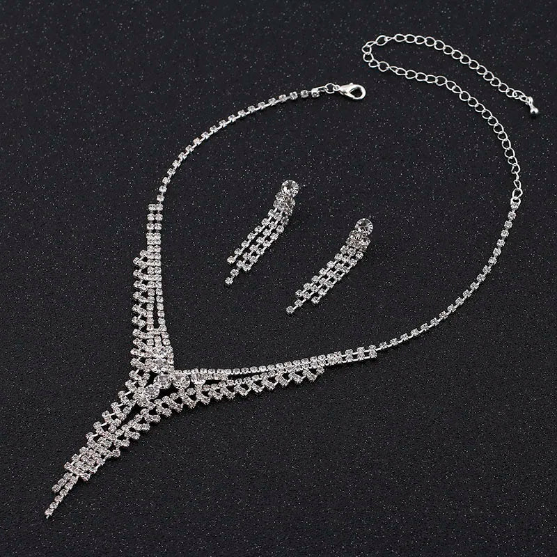 Parure Bijoux Cristal BLIJERY – Collier & Boucles Élégantes (Plusieurs Styles au Choix)