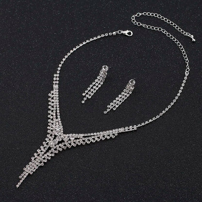 Parure Bijoux Cristal BLIJERY – Collier & Boucles Élégantes (Plusieurs Styles au Choix)