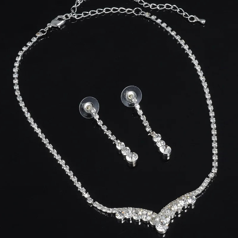 Parure Bijoux Cristal BLIJERY – Collier & Boucles Élégantes (Plusieurs Styles au Choix)