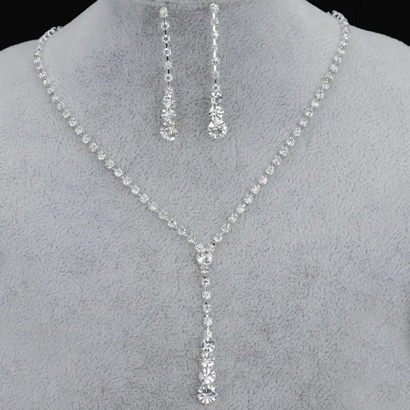 Parure Bijoux Cristal BLIJERY – Collier & Boucles Élégantes (Plusieurs Styles au Choix)